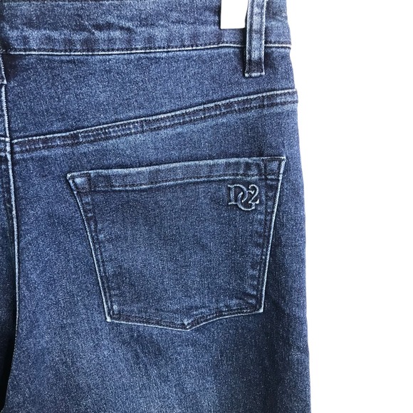 DG2 Diane Gilman Women Wide Leg Jeans Boho Blue Floral Embroidered Pants 4 - Picture 6 of 7